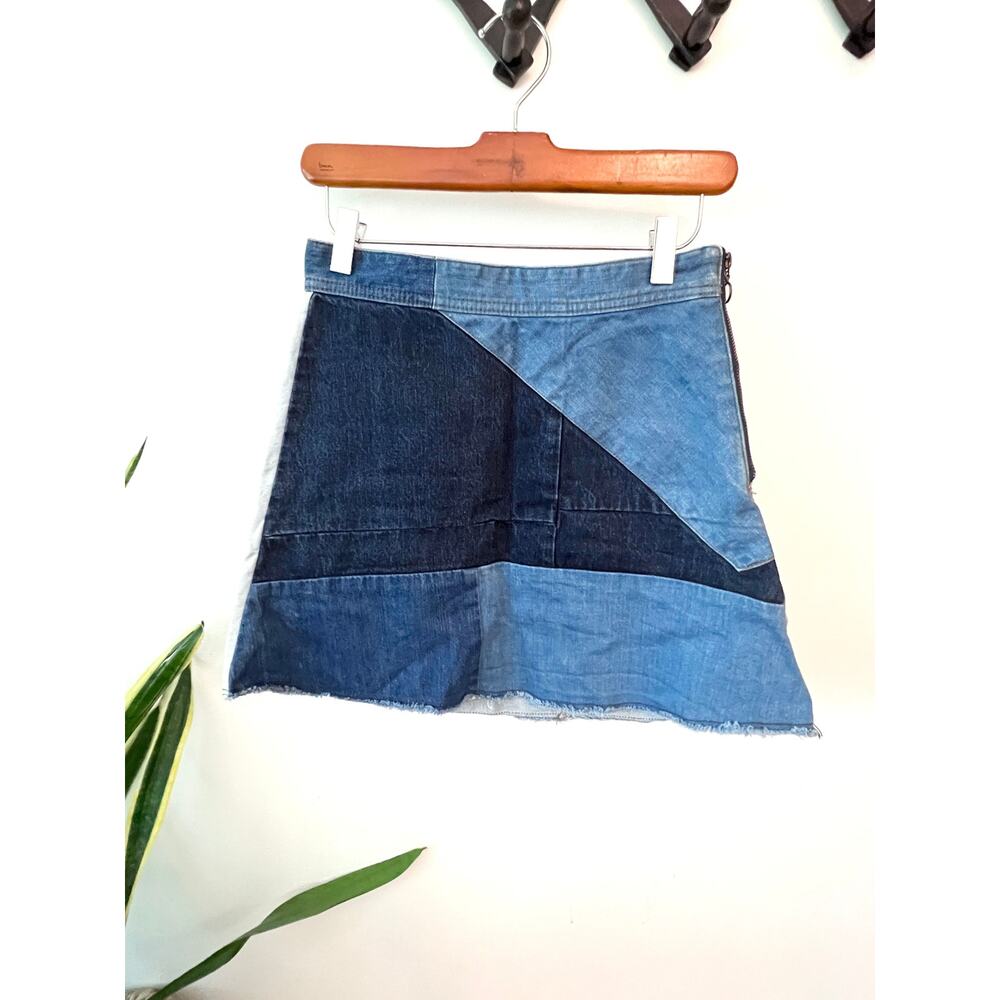 Zara Denim A-Line Mini Skirt, XS
